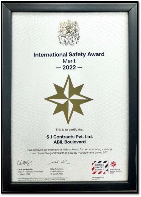 Awarded International Safety Award By British Safety Council HSE ABIL ...